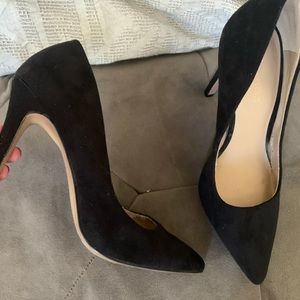 Saks Fifth Ave Black Suede Heels